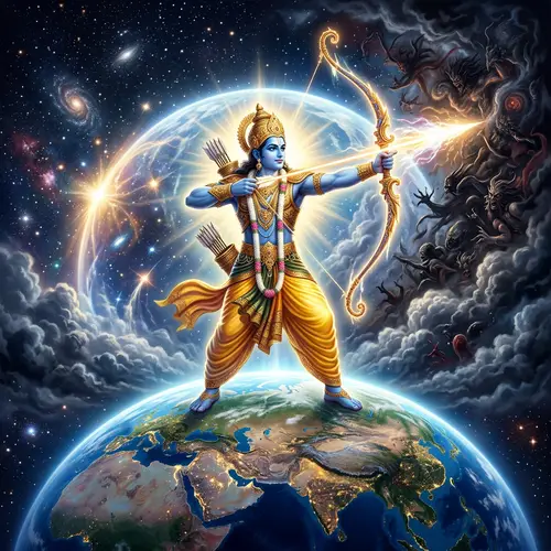 Lord Rama Saving the World - Divine Image