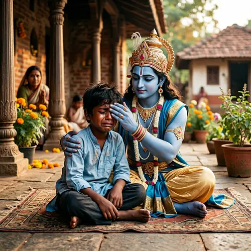 Ram Soothing Crying South Asian Boy - Heartwarming Image