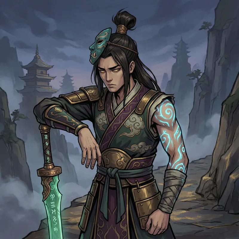 Xiao - Fantasy Character with Mystical Polearm Weapon