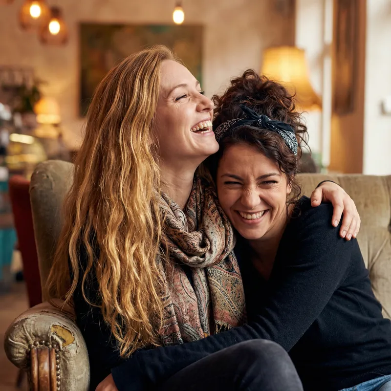 Artistic Depiction of Two Female Friends