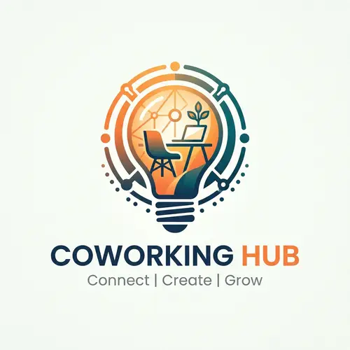 Coworking Hub Logo Design | Modern Workspace Elements