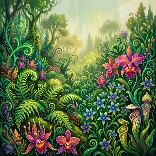 Abstract Wilderness Plant Life - Enchanting Flora Imagery