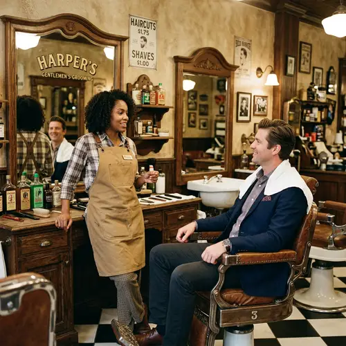 Chic Barber Salon with Celebrity Vibes