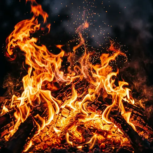 Intense Fire Dance: Amazing Spectacle of Nature's Element