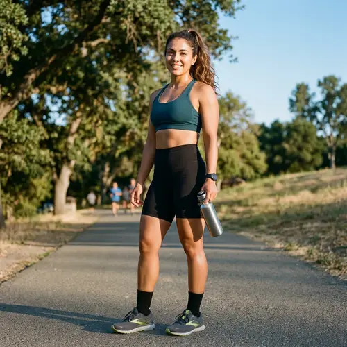 Athletic Latina in Sports Bra and Leggings