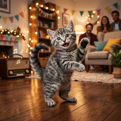 Adorable Cat Dancing to a Soft Tune