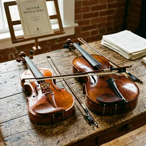Beautifully Crafted Violin and Viola for Comparison