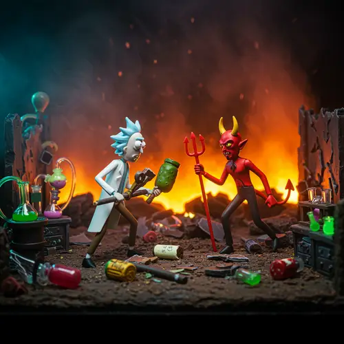 Rick Sanchez vs Diablo: Epic Miniature Showdown
