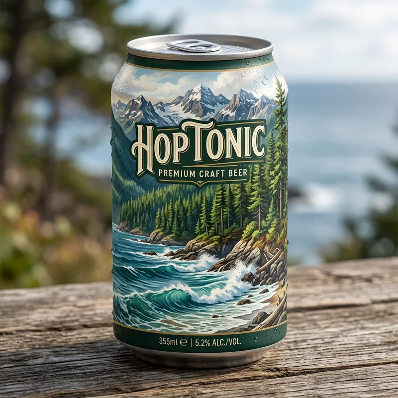 Hoptonic 355ml Beer Can Label Design | Natural Scene Hoptonic 355ml Beer Can Label Design | Natural Scene