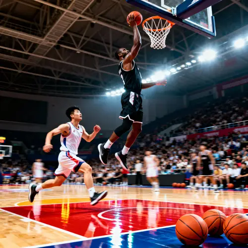 High-Energy Basketball Match Action Shot