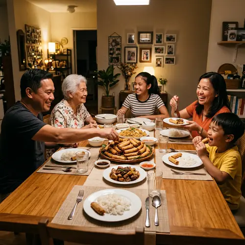 Filipino Family Dinner Gathering with Lumpiang Shanghai
