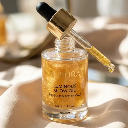 Luxurious Shimmering Body Oil Dropper Bottle