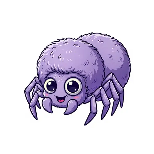 Vibrant Spider Mascot with Afro - Cartoon Art