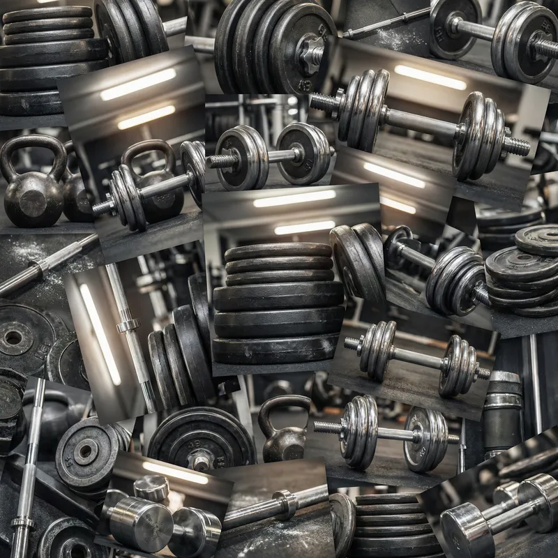 Dynamic Gym Equipment Collage Background Design Dynamic Gym Equipment Collage Background Design