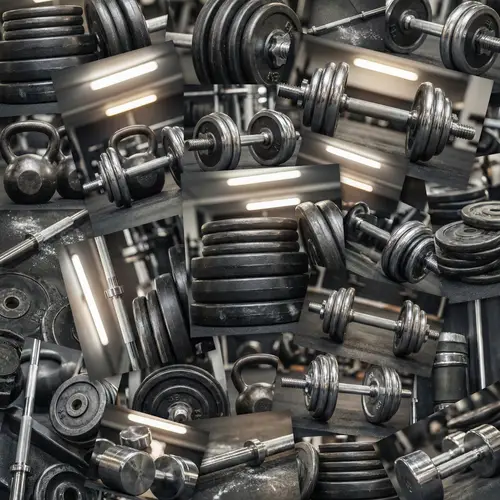 Gym Equipment Collage Background Design