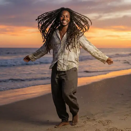 Inspiring Black Individual with Stunning Dreadlocks and Resilient Aura