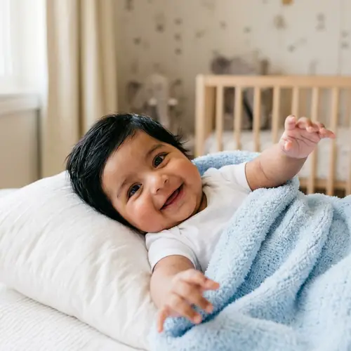 Cheerful 3-Month-Old Indian Baby Boy | Bright Smile & Rosy Cheeks