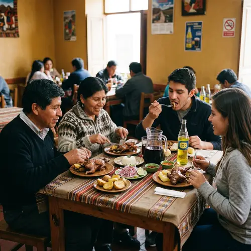 Peruvians Enjoying Pigeon Delicacies