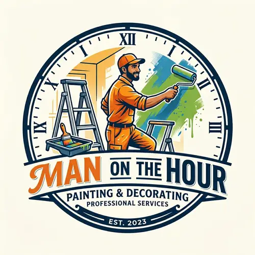 Creative Logo Design for Man on the Hour Painting