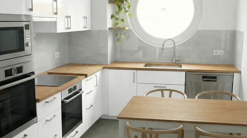 Modern Kitchen Tile Upgrade - Glossy 60x120 Tiles