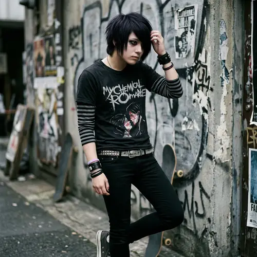 Asian Teen Emo Subculture Image - Stylish Emo Portrait