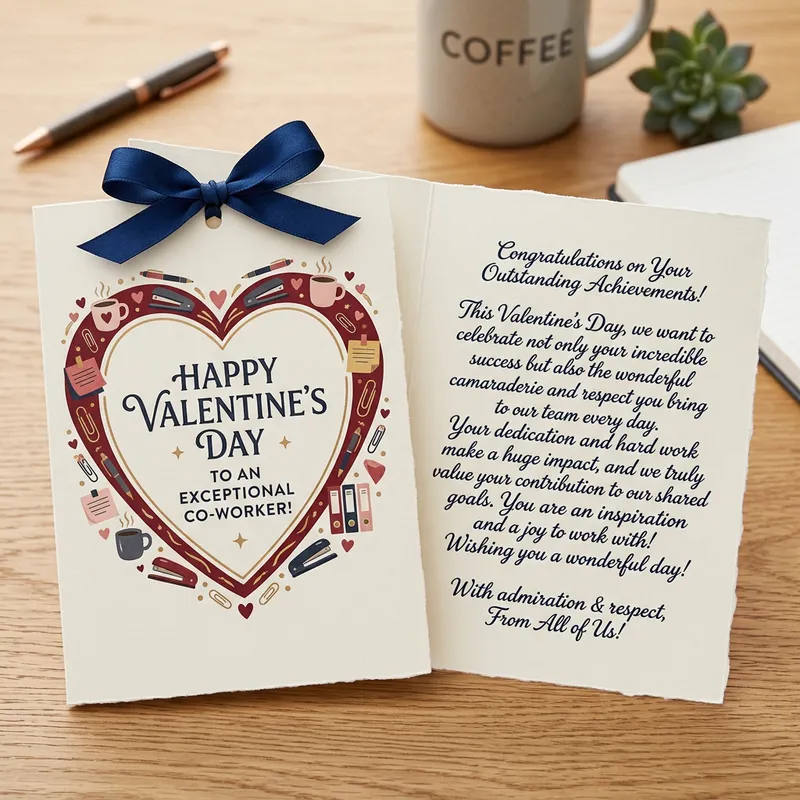 Workplace Congratulatory Valentine's Card Design Workplace Congratulatory Valentine's Card Design