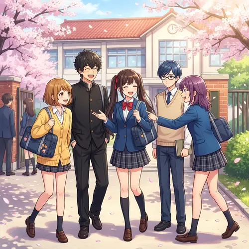Anime Teen Students - A Vibrant World of Youth