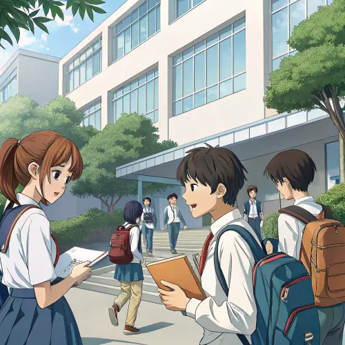 Anime Teen Students - A Vibrant World of Youth
