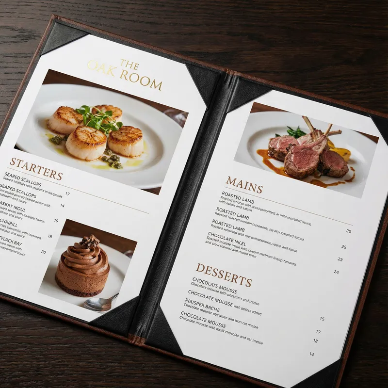 Elegant Restaurant Menu Design with Food Photography