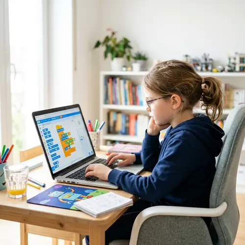 Caucasian Child Programming on Computer