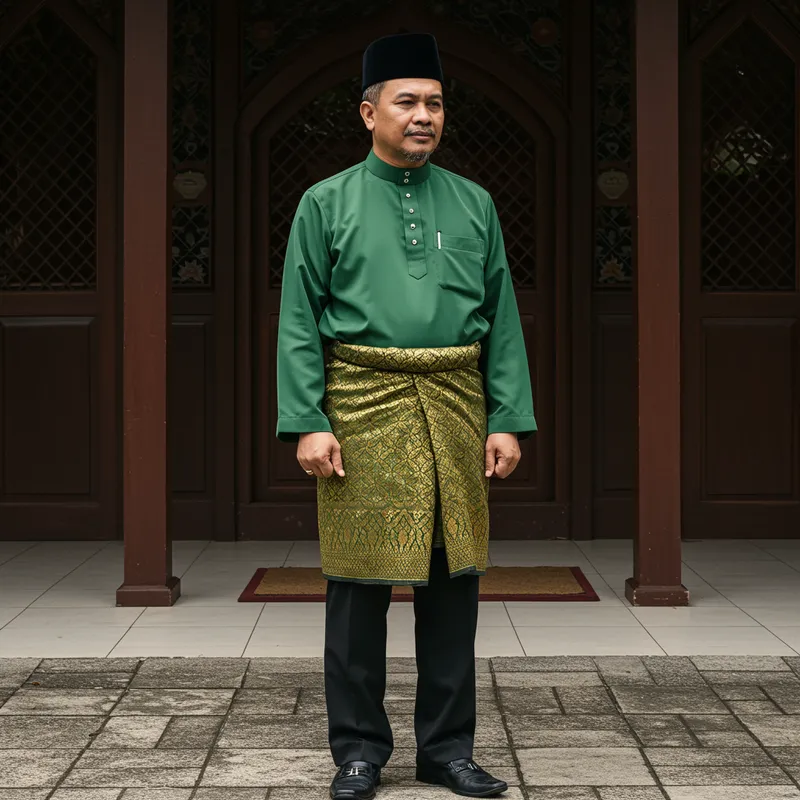 Traditional Malay Baju Melayu Attire for Men