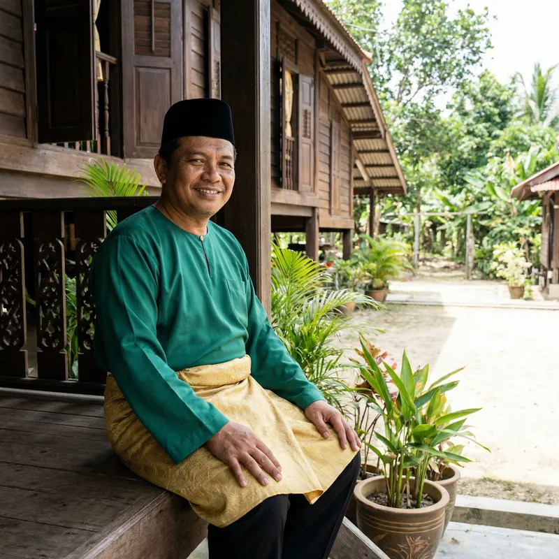 Traditional Malay Baju Melayu Attire for Men