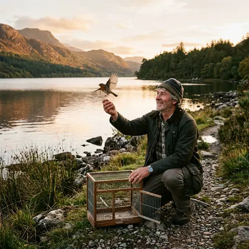 Man Releasing Bird | Lakeshore Freedom