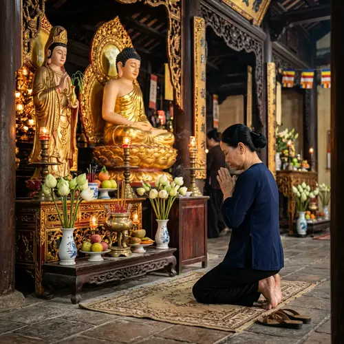 Buddhist Temple Visit: Paying Respects to Buddha & Bodhisattva