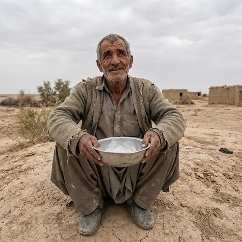 Portrait of Resilience: Symbol of Hope Amidst Desperation