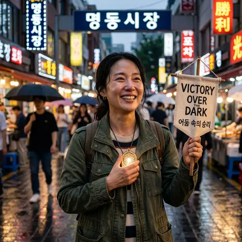 Asian Individual Emerges Victorious in Symbolic Battle | 4K Portrait