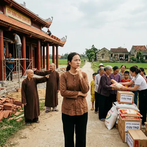 Vietnamese Woman Contemplating Temple Construction or Aid for the Impoverished