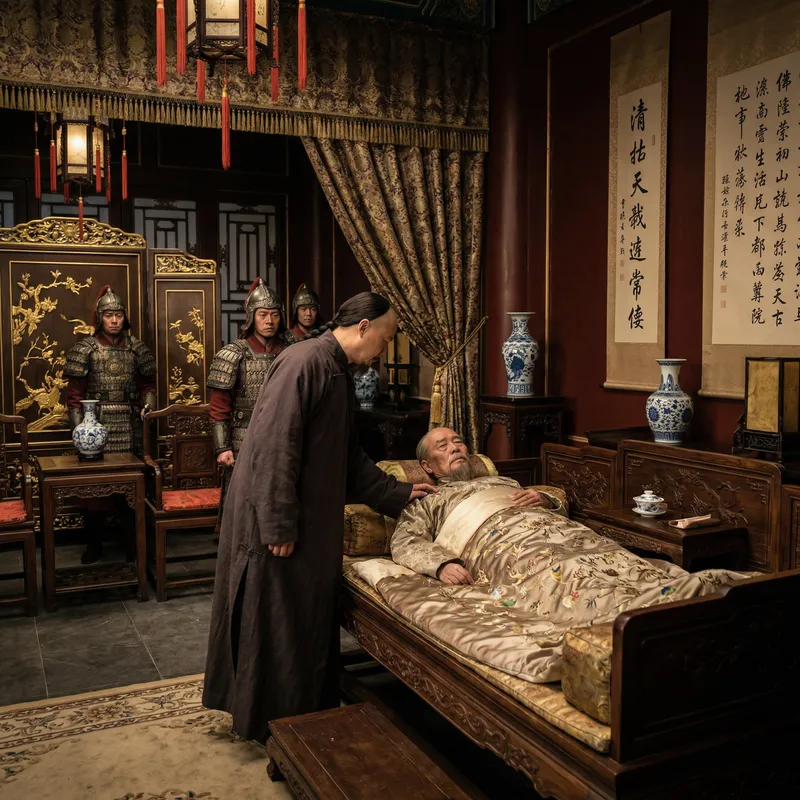 Royal Scene in Chinese Palace: King's Severe Illness Drama
