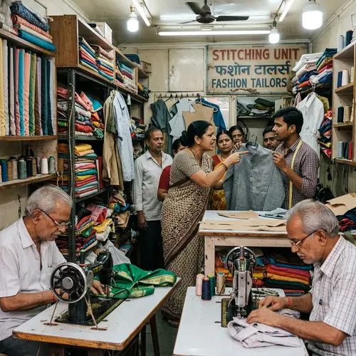 Indian Tailor Shop: Customer Dispute Scene