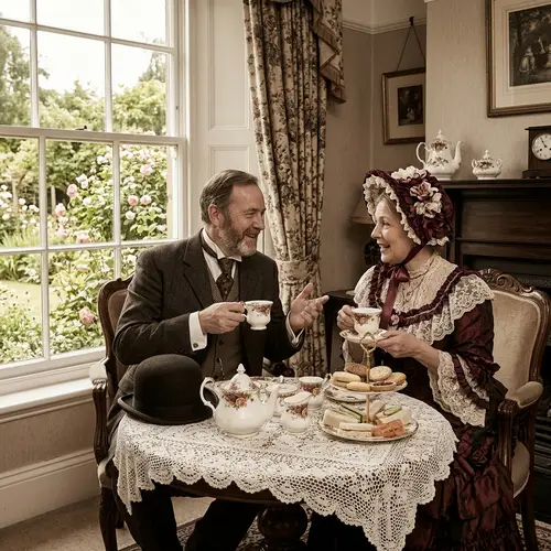 1890 English Tea Ceremony: Casual Conversation & Gossip