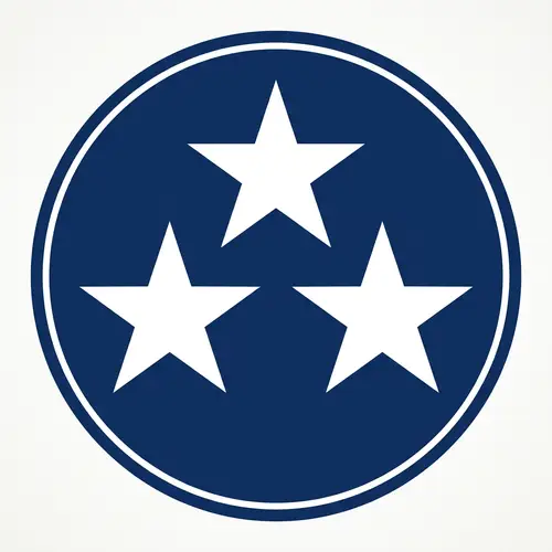 American Flag Stars Logo Design | Blue Circle Theme