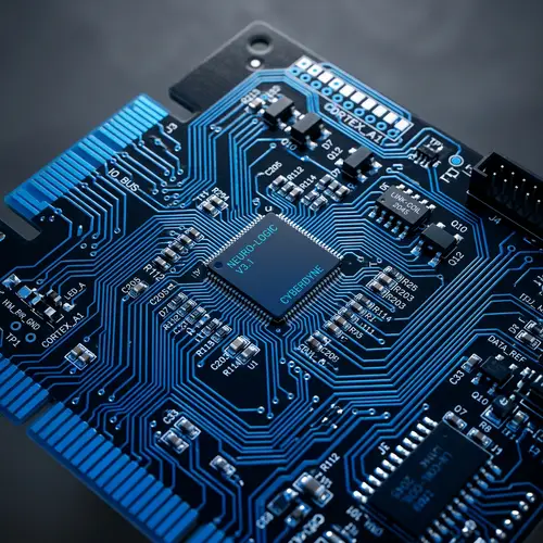 Modern Black and Blue PCB Design | Futuristic Circuit Board