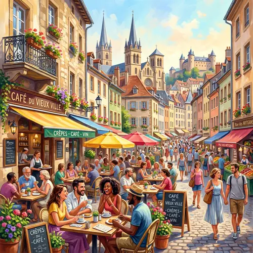 Vibrant Summer Cityscape Digital Painting