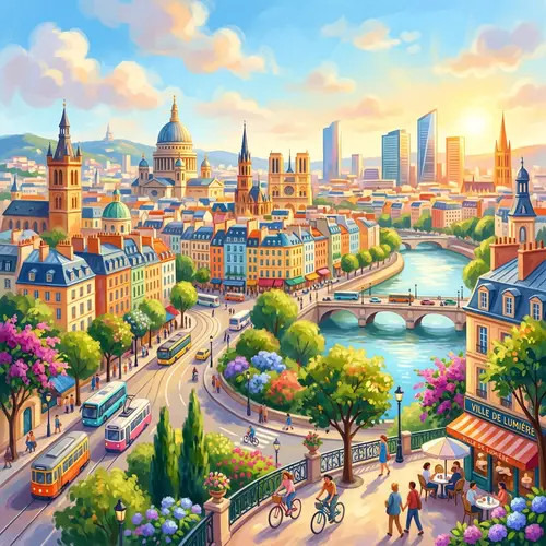 Vibrant Summer Cityscape: A Digital Masterpiece
