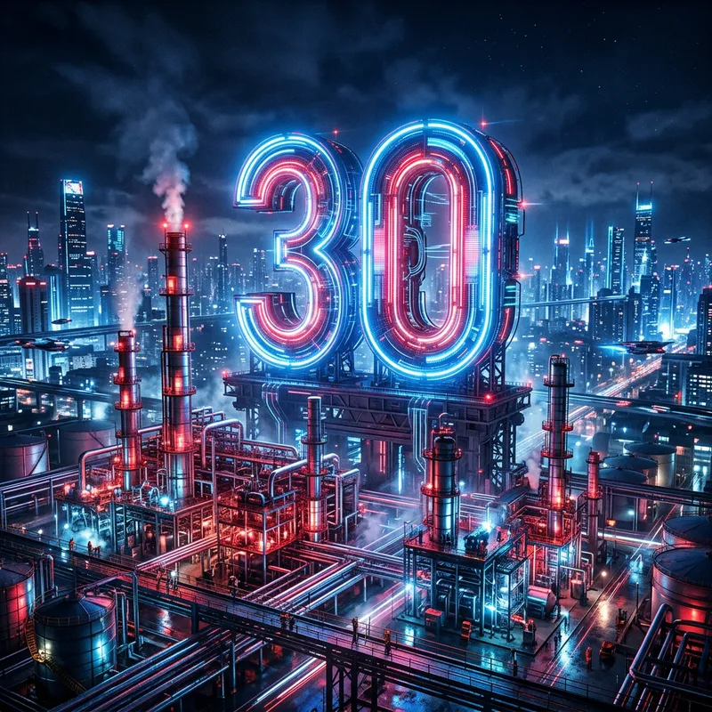 Futuristic Cityscape: The Number 30 Futuristic Cityscape: The Number 30