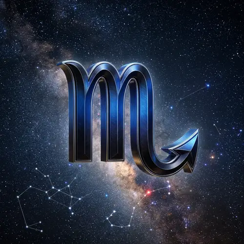 Realistic Scorpio Zodiac Symbol in 3D | Night Sky Background