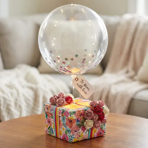Mother's Day Gift with Transparent Balloon & Colorful Box