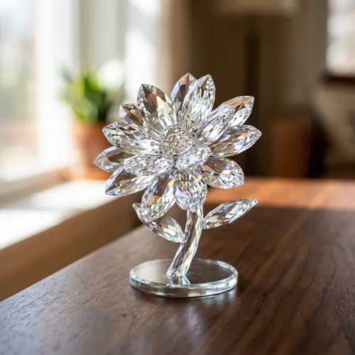 Intricate Crystal Flower - Sparkling Beauty