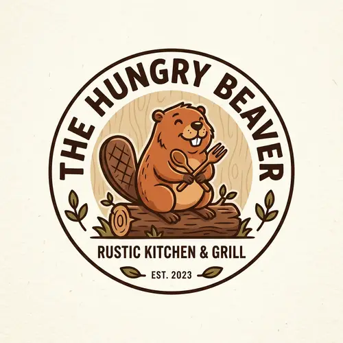 Beaver-Themed Restaurant Logo Design