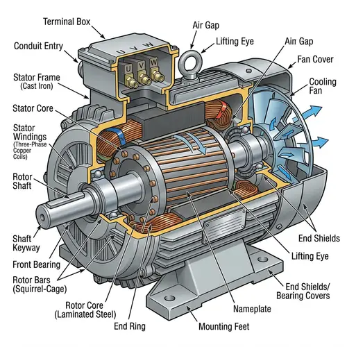Induction Motor Detailed Diagram